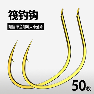 筏钓专用钩有刺散装正品6H硬度短柄筏钓钩翘嘴草鱼清波鲤鱼钩渔具