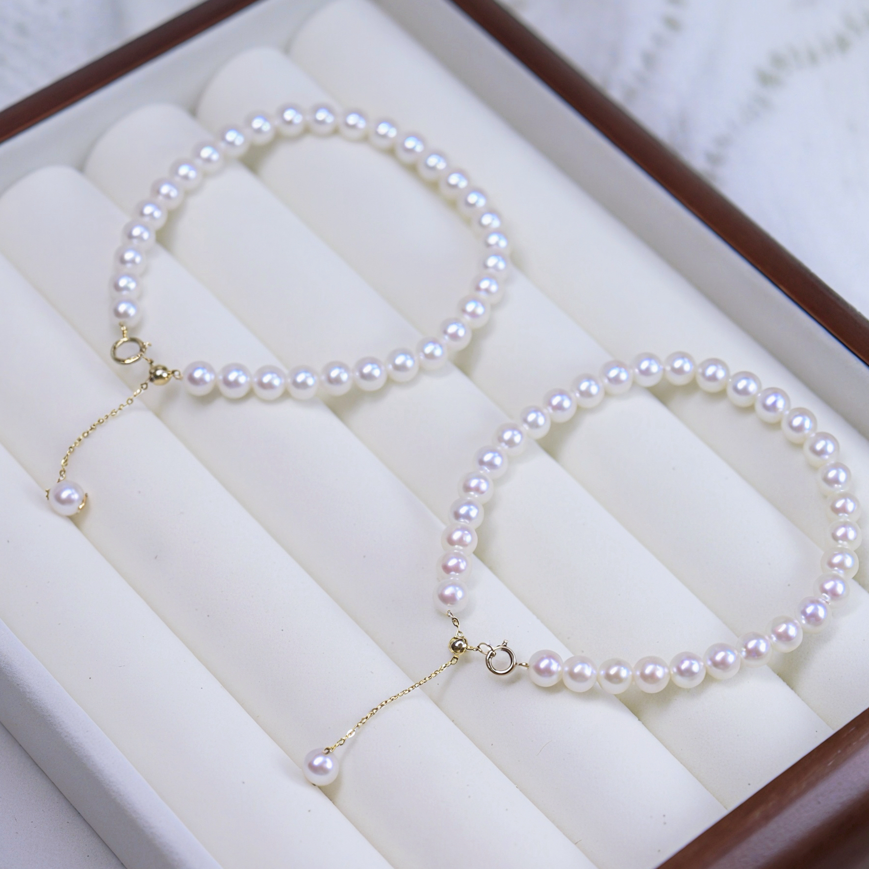 手链18K金小珍珠几乎正圆