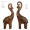 A pair of Wealth Elephants (wood grain color)