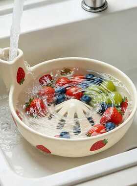 新品The Berry Swirl Bowl自动水流旋转陶瓷碗家用浆果沥水碗