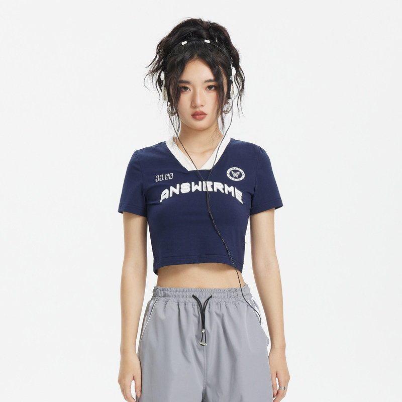 ANSWERME模特图T130夏季甜辣风女装T恤P45,女装T恤,新杭派391(FUSEEHO 391)