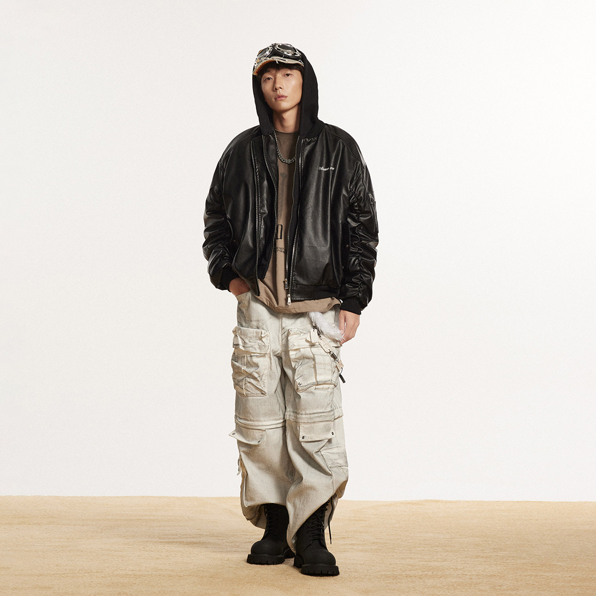 ANSWERME391模特图MY145冬季皮棉服P215，男装棉衣，新杭派391(FUSEEHO 391)