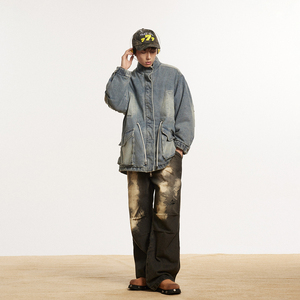 ANSWER ME 391 模特图 MY143 冬季中长款牛仔棉服 P225,男装棉衣,新杭派391(FUSEEHO 391)