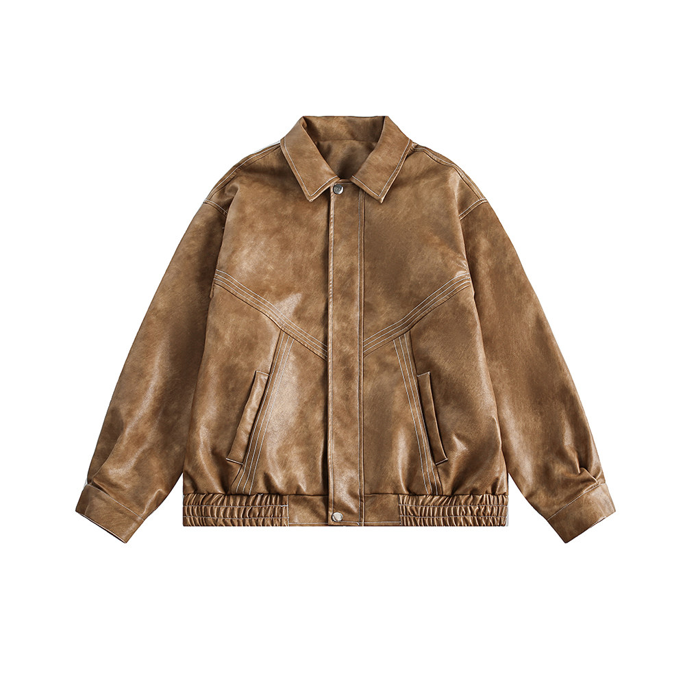 ANSWERME391白底图W441辑明线纯色皮衣P165，男装皮衣，新杭派391(FUSEEHO 391)