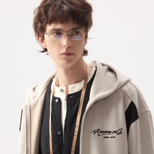 ANSWER ME  拼接撞色运动套装上衣W459 P115图片
