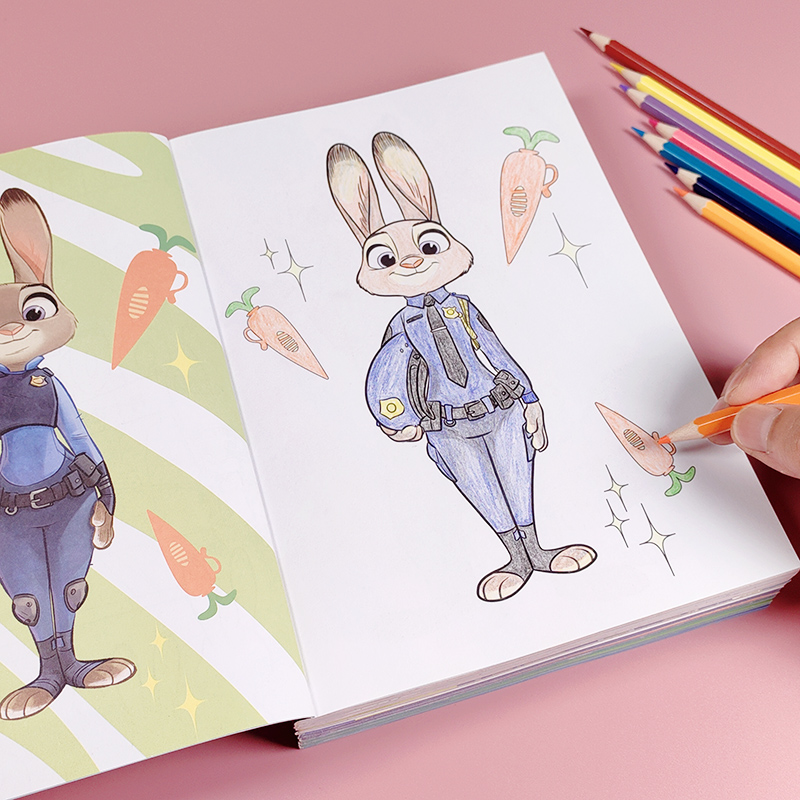 疯狂动物城兔子朱迪涂鸦填色画本