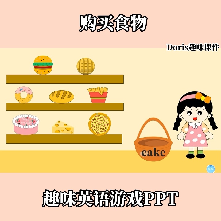 趣味创意英语游戏ppt购买食物游戏食物主题游戏操练快乐英语学习