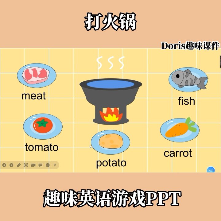 趣味英语游戏ppt打火锅食物单设计素材/源文件