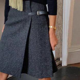 羊毛毛呢韩版高腰显瘦包臀半身裙通勤百搭裙秋冬
