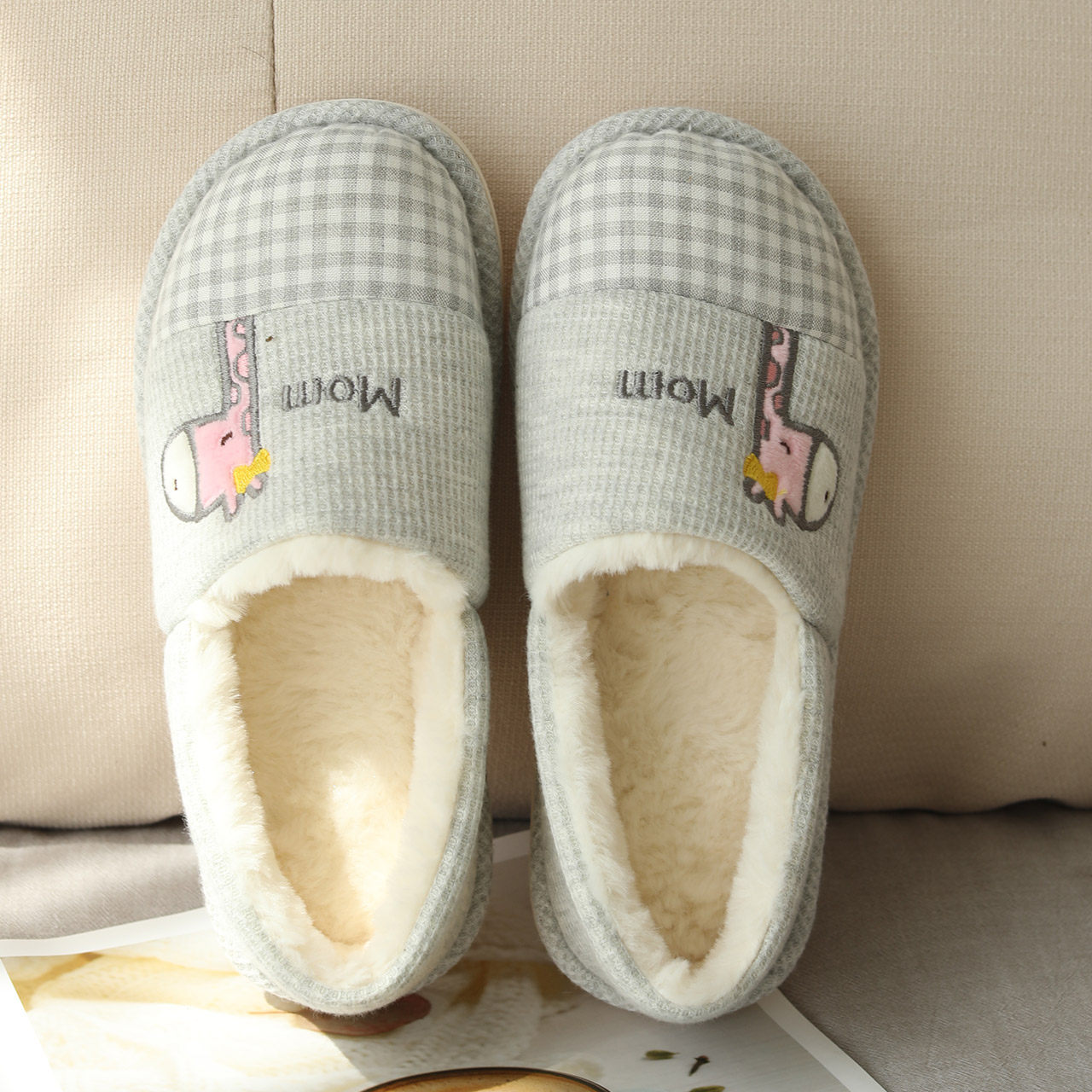 棉拖鞋女秋冬加绒包跟厚底防滑室内居家月子鞋冬天保暖软底产妇鞋,居家布艺,居家棉拖/棉鞋,淘宝优惠券,粉丝福利购,淘宝优惠卷