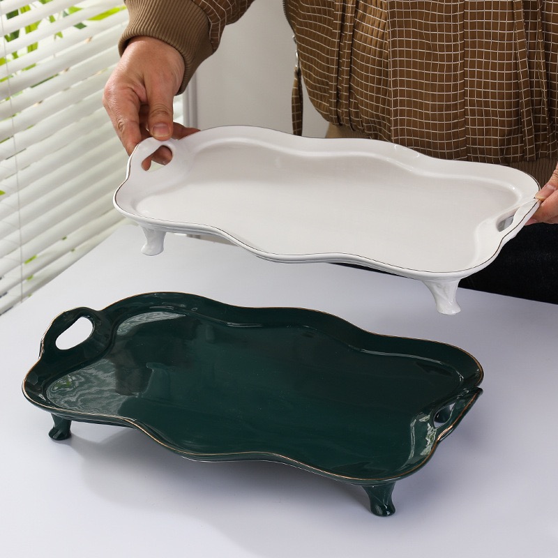 陶瓷茶盘收纳托盘水果盘