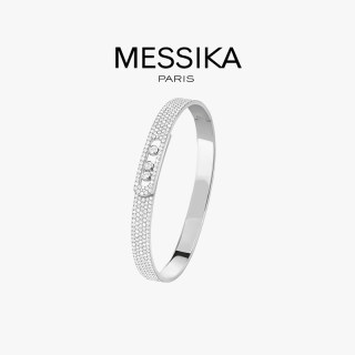 MESSIKA梅西卡MOVE Noa纯银镀18k金手镯女密镶满钻白金手镯情侣款
