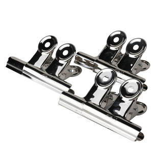 得力9522圆形票据夹大号不锈钢夹铁票夹文件夹子64mm票夹办公用品