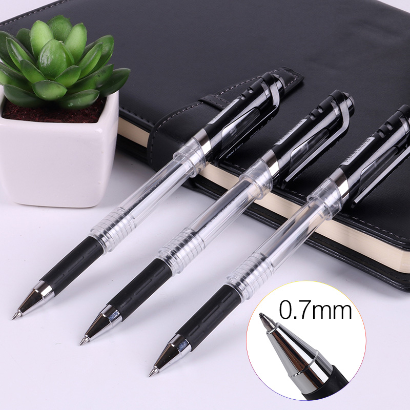 得力s20碳素笔黑色办公用品