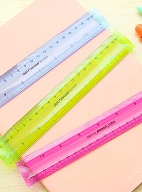 得力6208彩色学生文具创意直尺软尺可弯曲20CM直尺通用尺子
