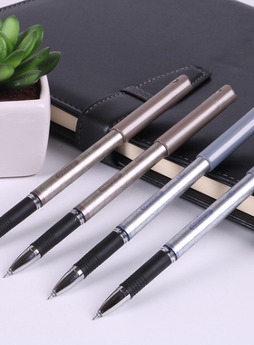 得力S43水性中性笔 水笔 财务用记账水性笔签字笔 全针管碳素笔 黑色0.38mm办公书写水笔