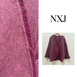 手工缝线双面羊毛外套 微胖大码 251201 梦幻玫紫 NXJ