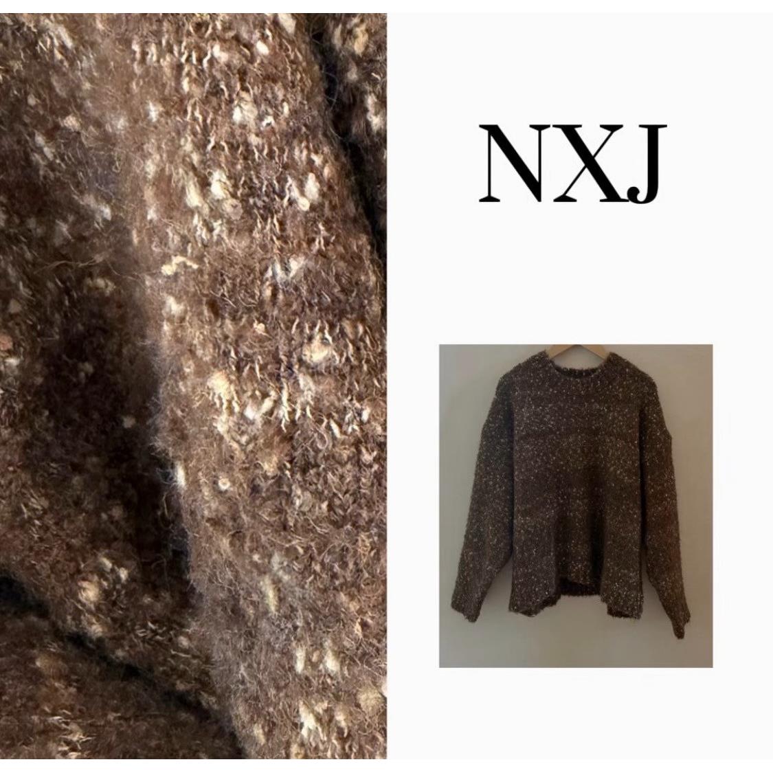 NXJ【浓巧可可】微胖大码 宽松彩纱套头毛衣  251170