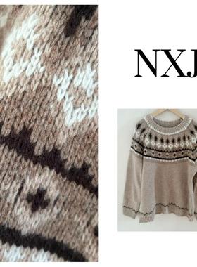NXJ【隐形的翅膀】微胖大码 费尔岛高比例羊毛套头毛衣 251048