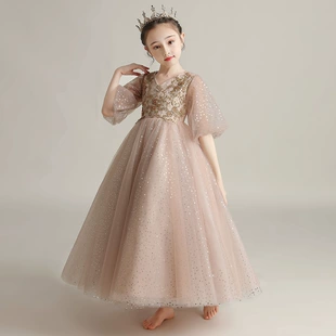 女童走秀公主裙花童洋气晚礼服蓬蓬纱儿童小主持人钢琴演出服春季