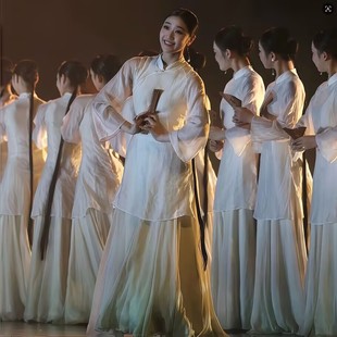 剧目成人女一扇百年古典舞香扇叠春演出服艺考飘逸大裙摆舞蹈服