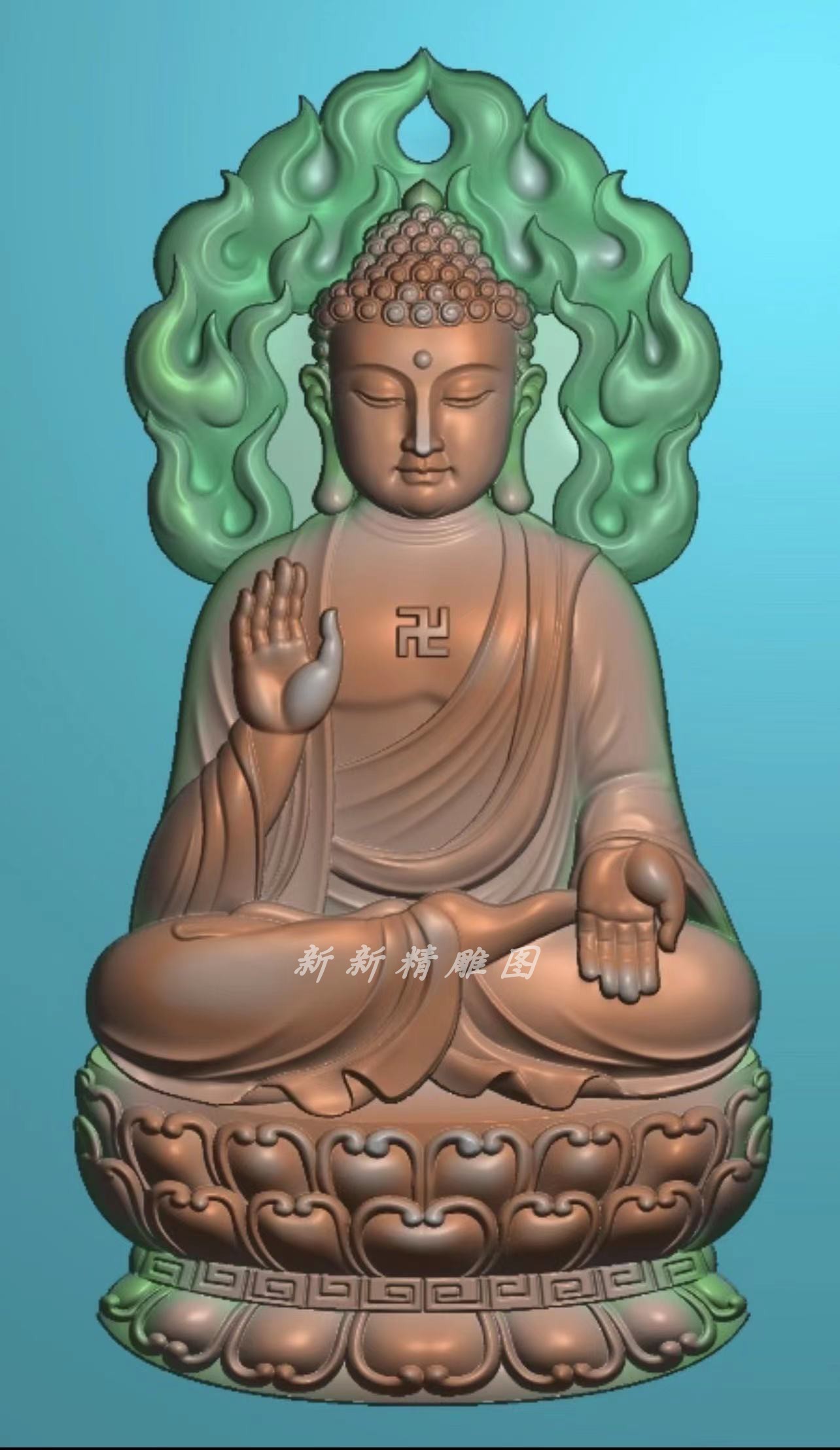 2023jdp大日如来精雕图新款师佛牌子浮雕图八大守护立体电脑雕刻