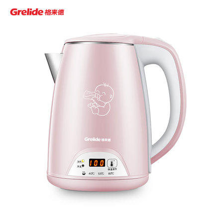 格来德双层防烫保温电热水壶