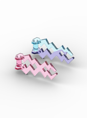 兼容小颗粒 59233积木 国产科技教育零件 透明闪电波武器配件拼装