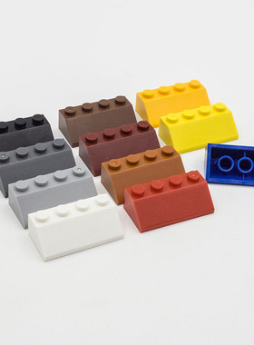 兼容乐高3037 国产科技教育积木零件斜度45°2x4斜面高脚砖 补件