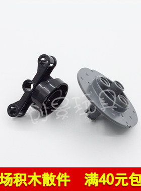 国产科技教育积木零配件35189+23801 悬挂转向车轮 兼容乐高补件