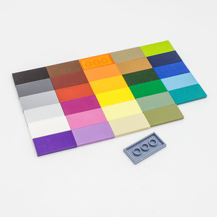 光面板 2x4 moc小颗粒补件 国产科技教育积木零件 适用87079