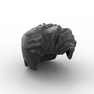 兼容乐高23186 国产科技教育积木零件男性短发 超人头发 人仔发型