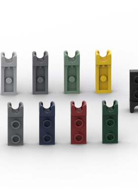 兼容乐高14418国产科技教育积木零件1x2单侧带球插座板 连接板