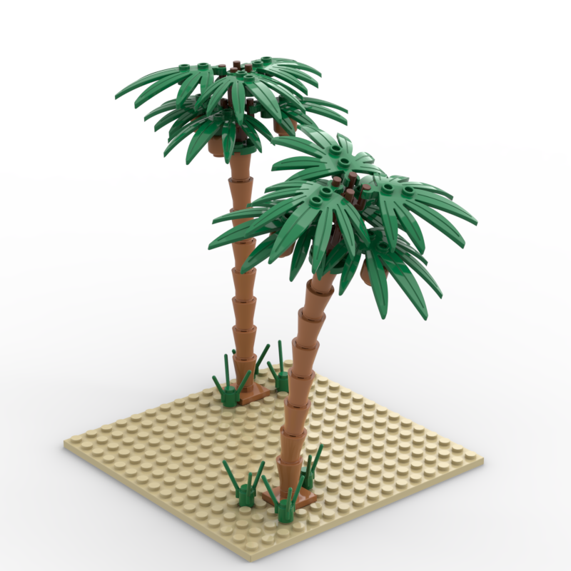 兼容乐高30239 10884 国产科技教育积木零件 椰子树棕榈树 植物