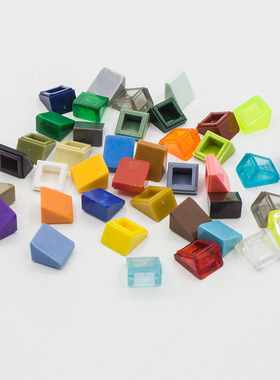 适用50746 54200国产科技教育积木零件1x1x2/3斜面砖斜率30°