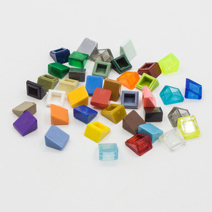 适用50746 54200国产科技教育积木零件1x1x2/3斜面砖斜率30°