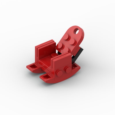 场景摆件小颗粒科技积木人仔摇椅