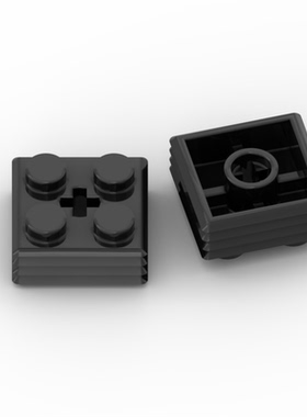 兼容颗粒 71752 国产科技教育积木零件 2x2x2/3 四面 带槽条纹砖