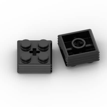 兼容颗粒 71752 国产科技教育积木零件 2x2x2/3 四面 带槽条纹砖