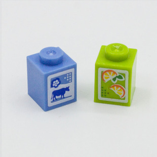 兼容乐高3005pr9993 印刷牛奶 橙汁国产教育积木零件 1x1小颗粒