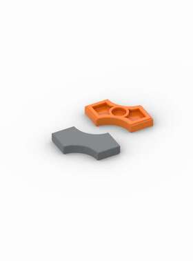 兼容颗粒3396 积木 国产科技教育零件 1x2 弧形切口 双箭头光面板