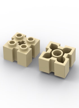 兼容乐高90258 国产科技教育积木零件2x2 四侧带槽中间带孔砖