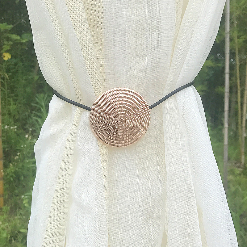 北欧简约风格窗帘绑带金属窗帘扣磁铁软装修装饰客厅卧室窗帘绑绳