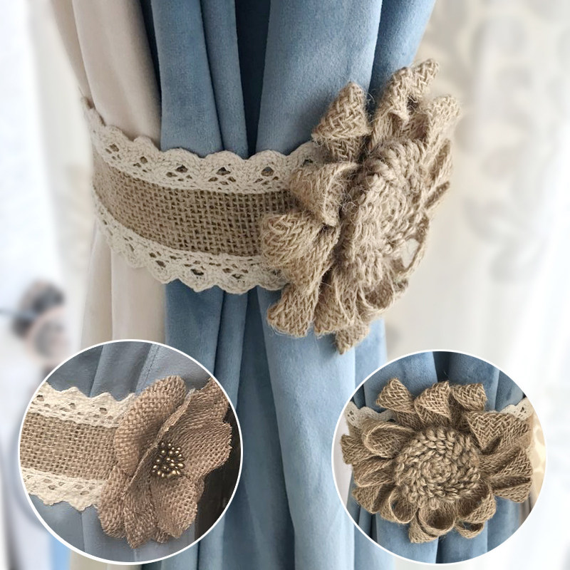 Hand knit Lace lace Pearl bow Linen originality Curtain tie Velcro buckle Countrysidein the Home Fabric , Curtains and curtain accessories , Accessories accessories , Curtain tie  category - from Buy2taobao.com to provide professional Taobao agent buy service