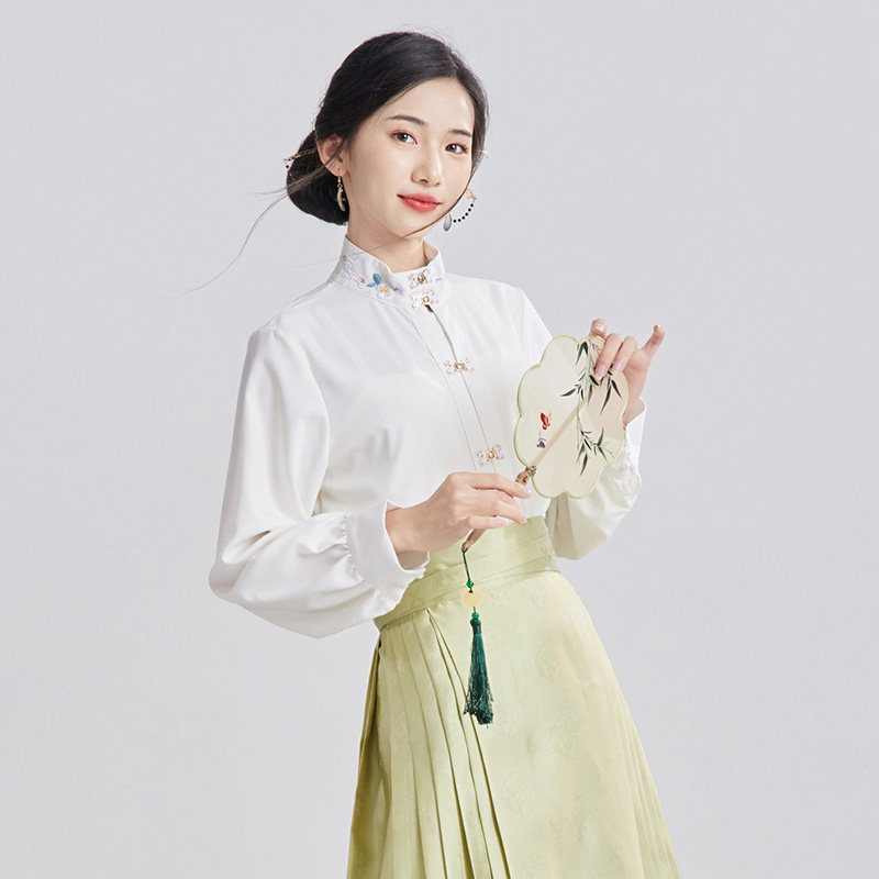 【彩纹】中式国风马面裙立领上衣图片
