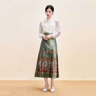 意莲华 汉服套装 马面裙2024新款 汉服短款 女 明制新中式 水揽星河