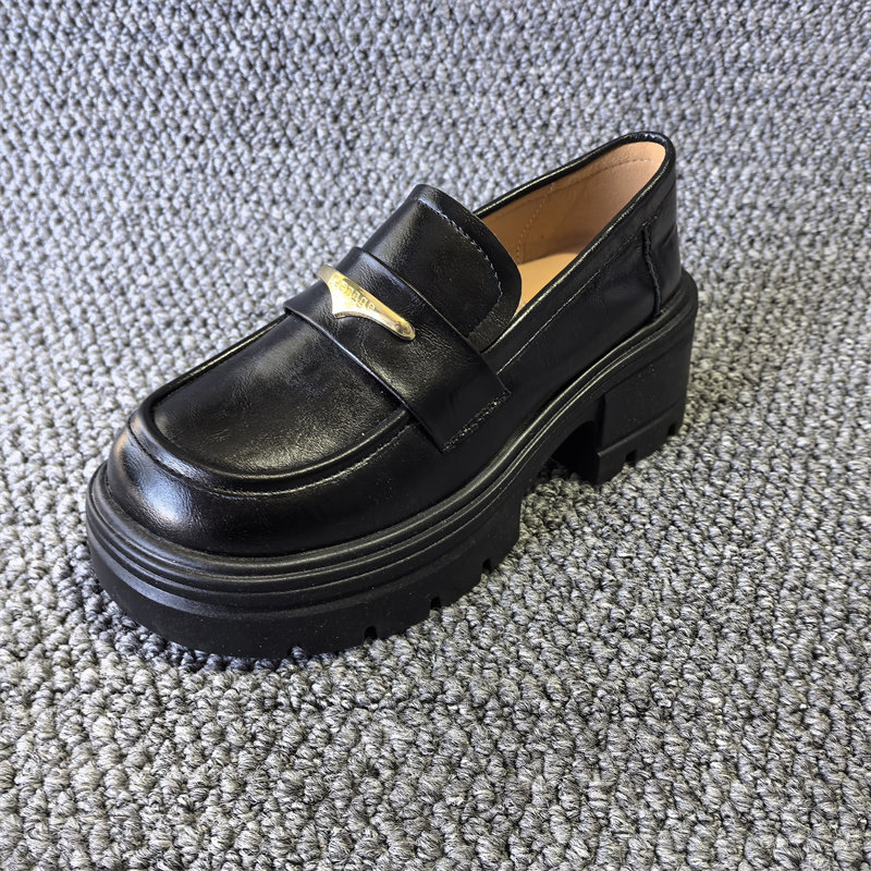 英伦风厚底乐福鞋女深口单鞋时尚百搭舒适粗跟小皮鞋真皮女鞋,女鞋,深口单鞋,淘宝优惠券,粉丝福利购,淘宝优惠卷