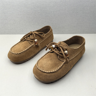 复古反绒皮勃肯鞋女系带平底舒适百搭休闲单鞋超软底牛皮百搭女鞋