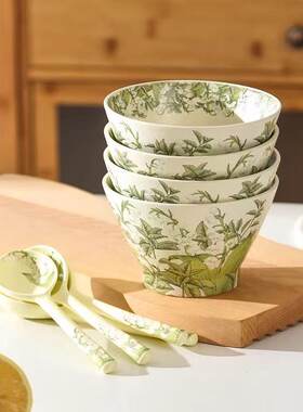 华典幸福铃兰花系列餐具陶瓷碗碟套装家用米饭碗田园INS风菜盘子