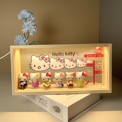 hellokitty手办盲盒生日礼物凯蒂猫哈喽KT摆件小夜灯女生女孩礼品